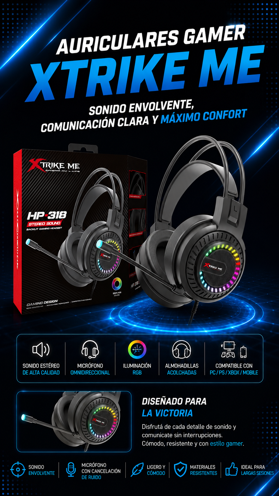 AURICULAR GAMER XTRIKE-ME 318